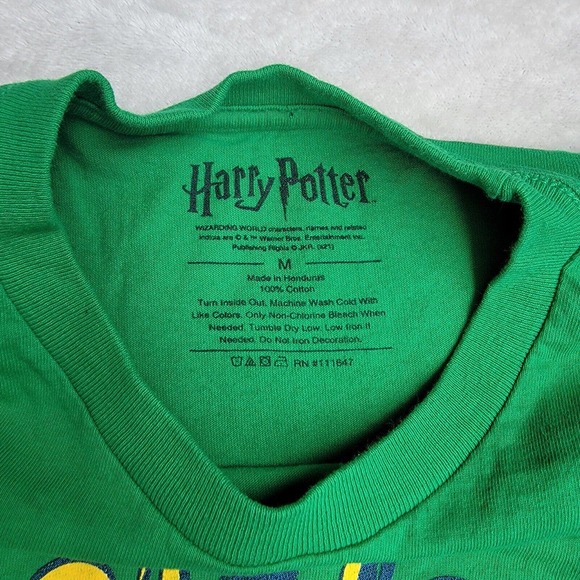 Hogwarts Crest Mens Tshirt Green Medium - Picture 3 of 5